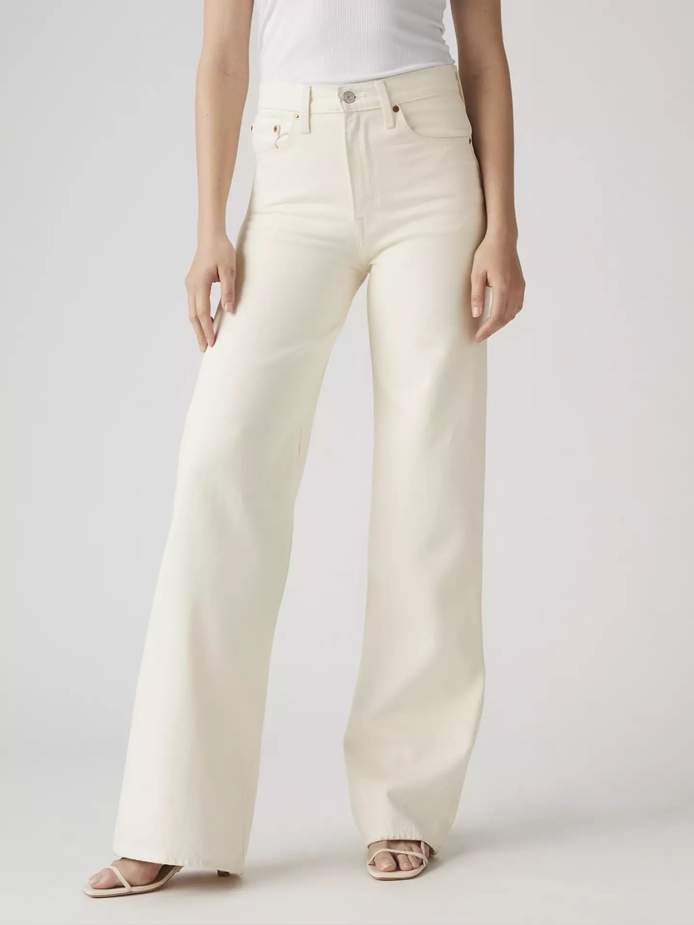 Levi’s Ribcage Wide-Leg Cream Jeans
